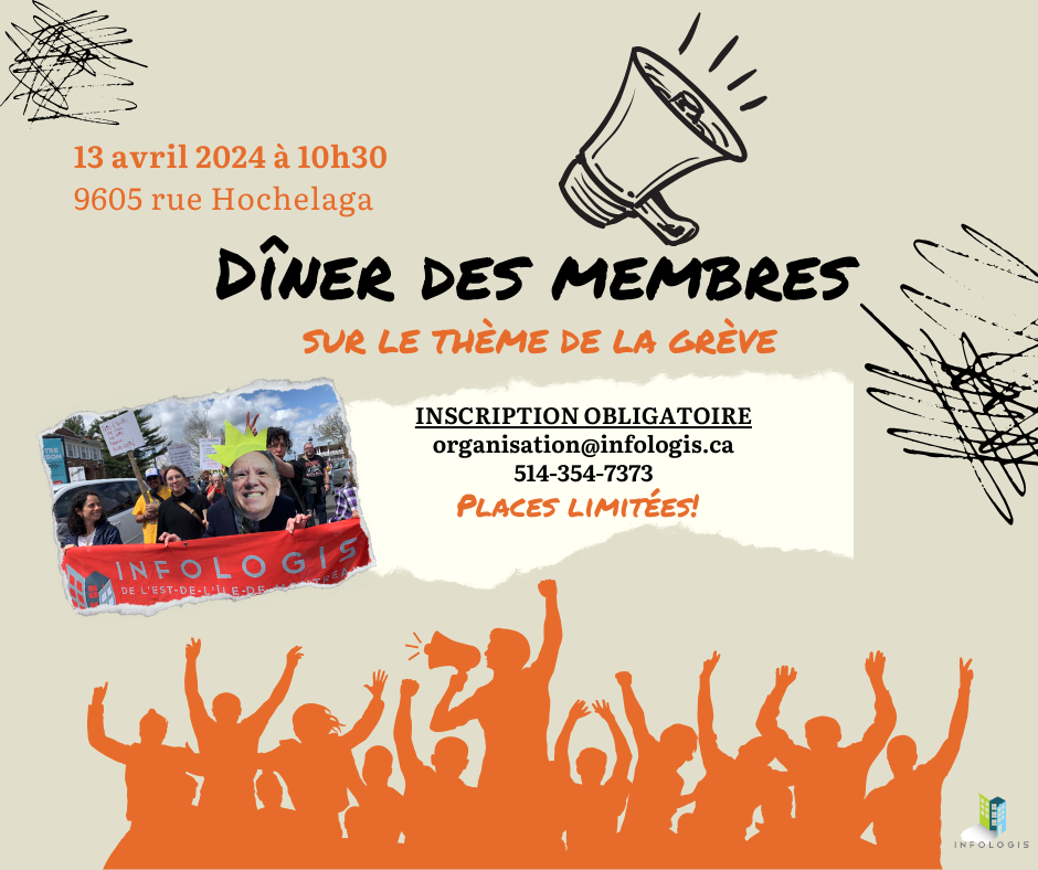 Dîner des membres sur le thème de la grève le 13 avril
